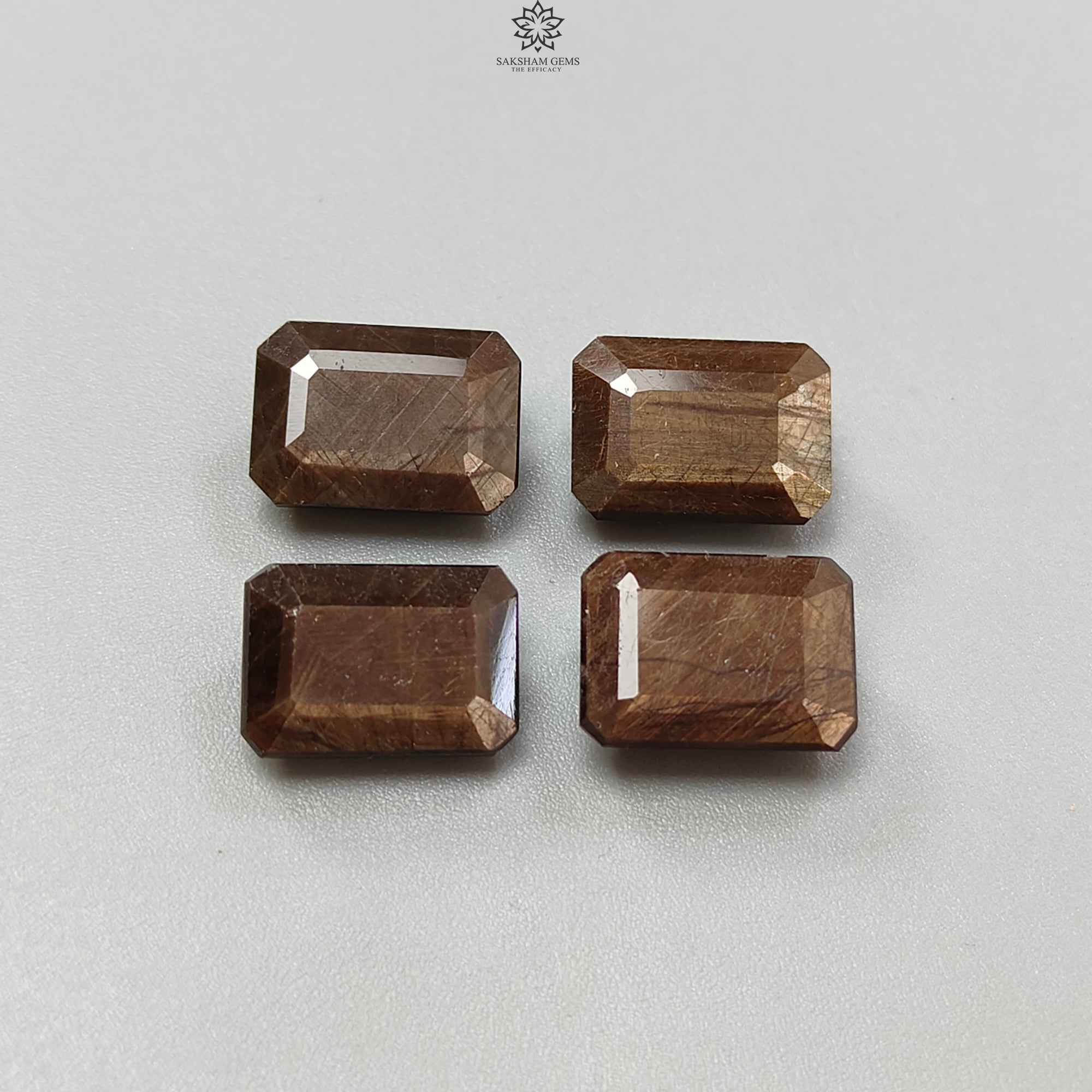 Natural Untreated Sapphire Gemstone Set - Oval & Rectangle Faceted Cut in Golden Brown & Silver Gray (2pc, 3pc, 4pc Options) | Perfect for Jewelry Making, Engagement Rings & Luxury Gifts