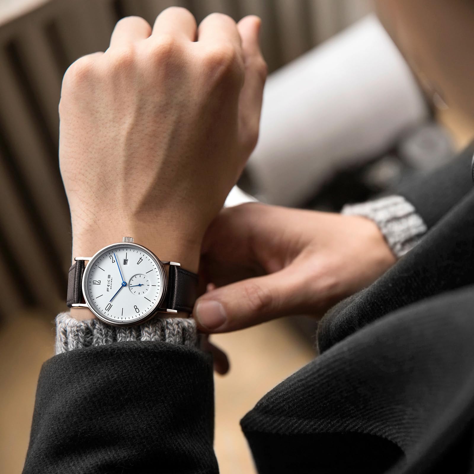 FEICE Automatic Watch for Men & Women - Bauhaus Design, Waterproof, Sapphire Crystal, Analog Mechanical Unisex Watch - FM201 - Perfect for Business, Casual & Formal Occasions
