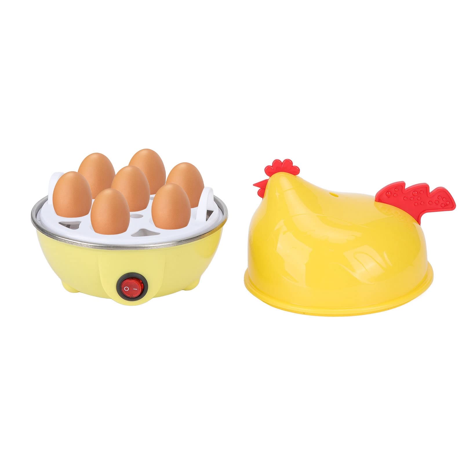 Electric Egg Cooker 350W - 7 Egg Capacity Rapid Egg Maker with Auto Shut Off - Hard Boiled, Poached, Scrambled Eggs & Omelets - Perfect for Breakfast, Meal Prep & Keto Diet (US)
