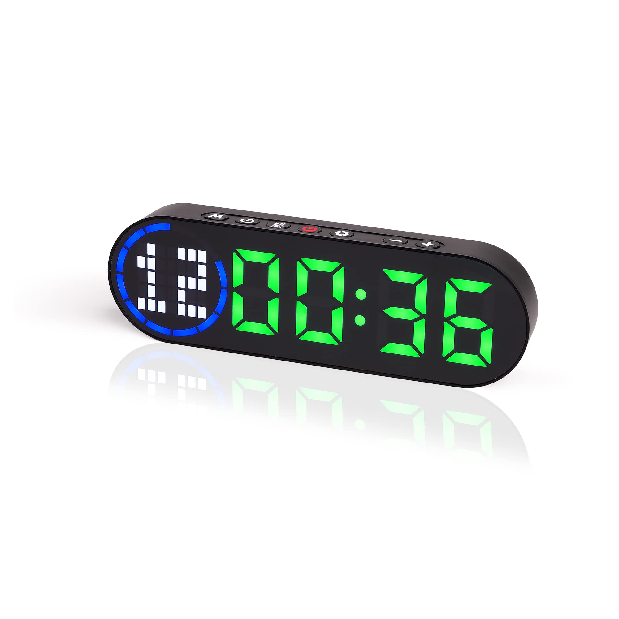 Portable Gym Timer with Time Progress Bar - Interval Timer for HIIT, Tabata, EMOM, Boxing Workouts - Rechargeable Battery Powered for Home & Gym Use - Perfect for CrossFit, Fitness Training & Martial Arts