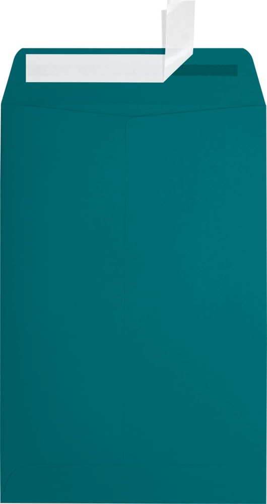 Premium 6x9 Open End Envelopes - Self Seal Teal Colored 80lb Text Paper - Pack of 1000 for Business Mailing, Invitations & Office Supplies | LUXPaper Brand