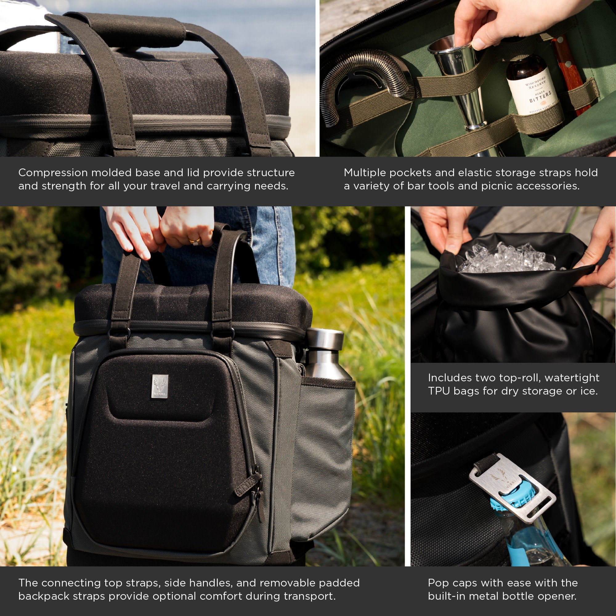 Roanoke Insulating Backpack - Black | Thermal Lunch Cooler for Work, School & Outdoor Adventures | Perfect for Hiking, Picnics & Commuting