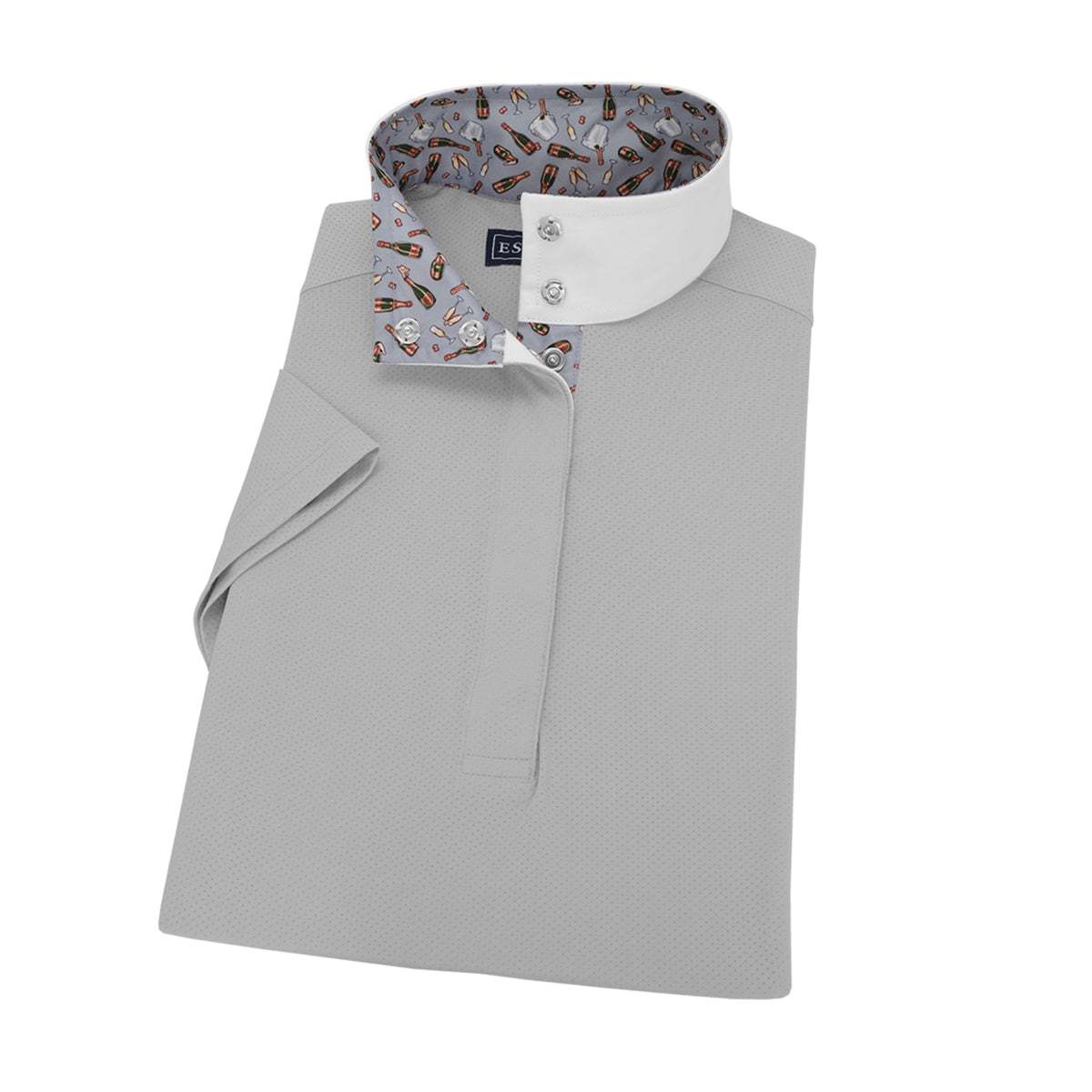 Essex Classics Women's Dusk Grey Performance Short Sleeve Show Shirt - Perfect for New Year Celebrations & Dance Performances