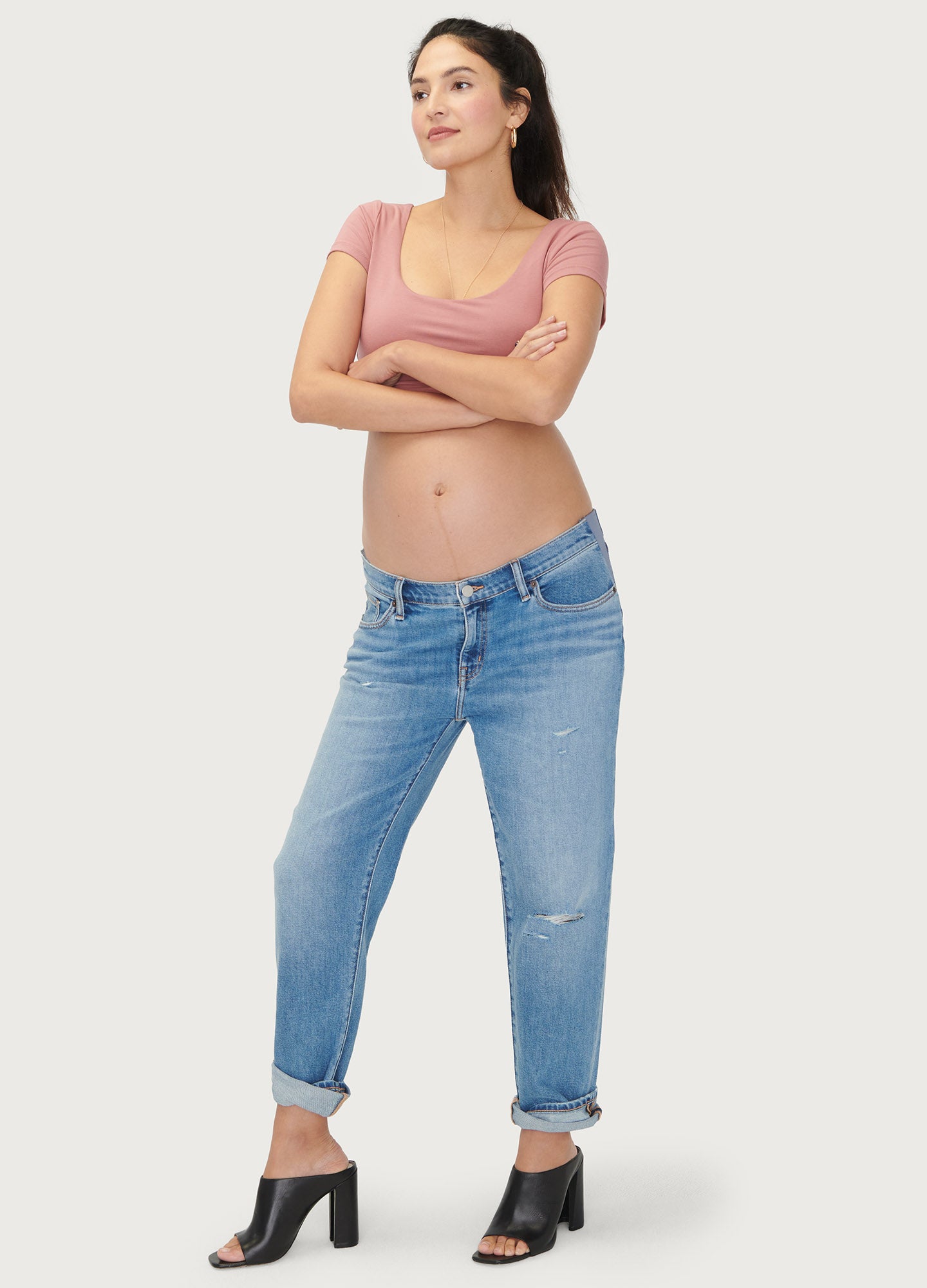 Best Stretchy Boyfriend Maternity Jeans for Pregnant Women - Comfortable Denim Pants for Everyday Wear & Casual Outfits