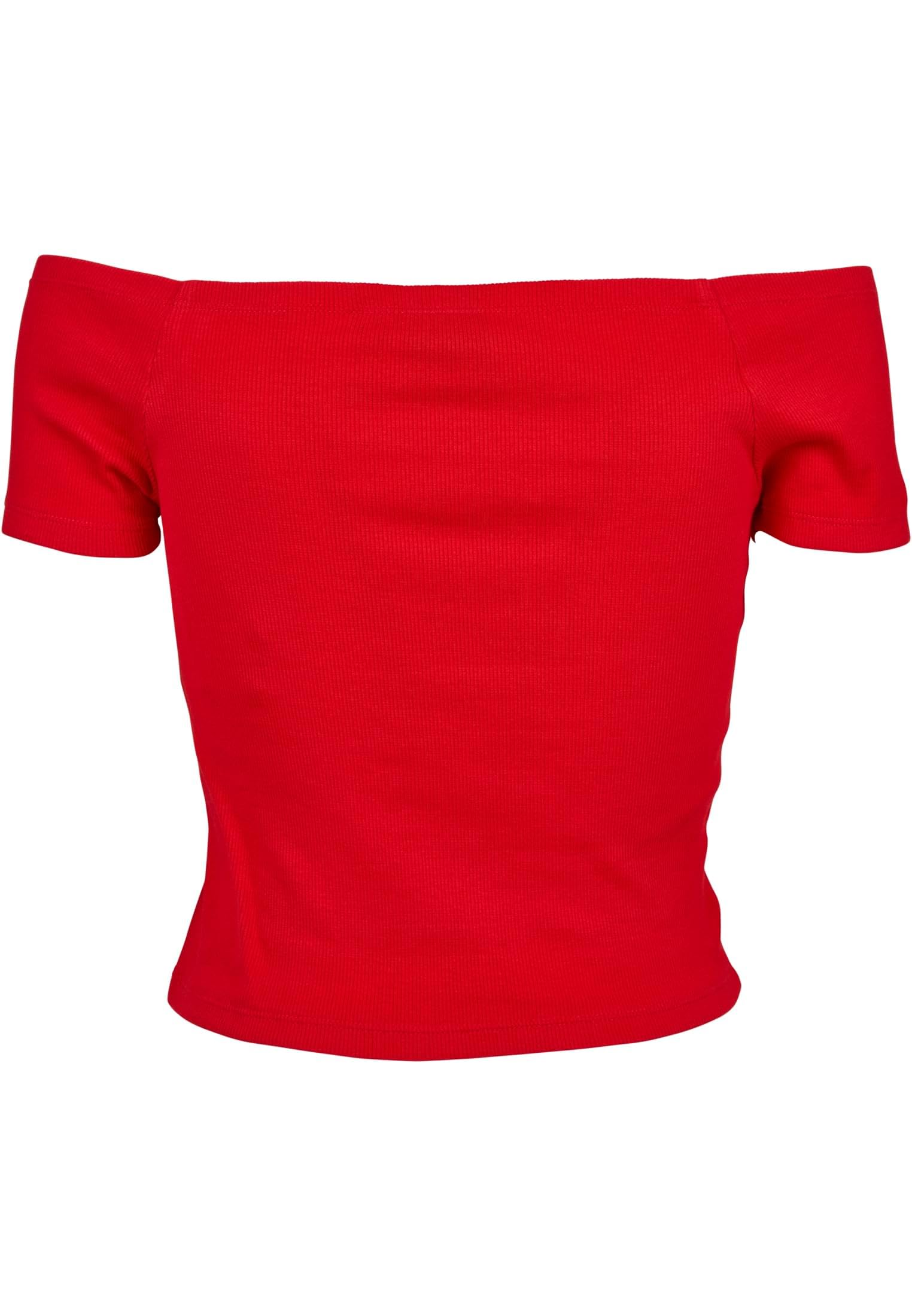 Women's Off Shoulder Ribbed Knit Top - Red - XS - Perfect for Summer Outfits, Beach Wear & Casual Dates