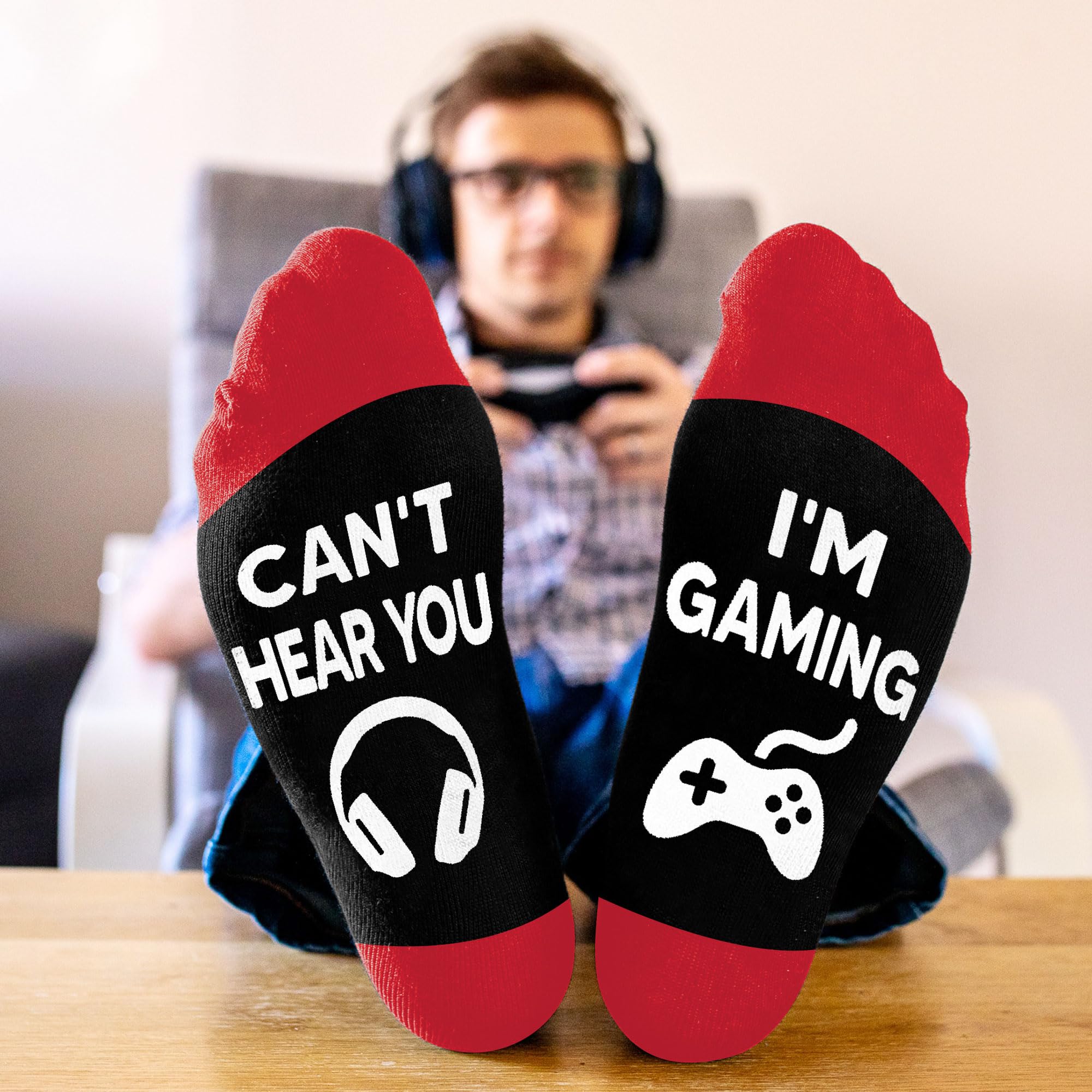 Gaming Socks for Men & Boys - Cool Gamer Gifts for Boyfriend, Son - Funny Novelty Socks - Perfect Stocking Stuffers & Gaming Accessories - Ideal for Esports, LAN Parties & Casual Gaming