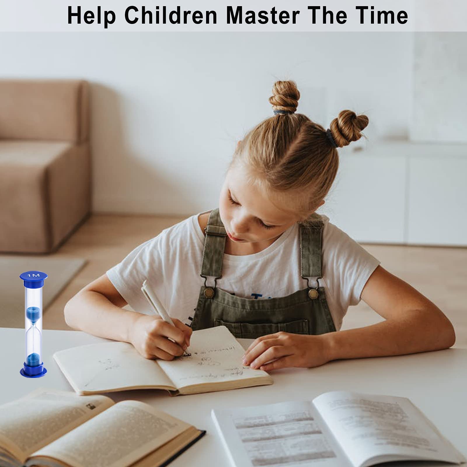 2 Minute Colorful Plastic Sand Timer for Kids - Blue Hourglass Sand Clock for Games, Classroom, Toothbrush Timer & Learning Activities - Fun Educational Tool for Time Management