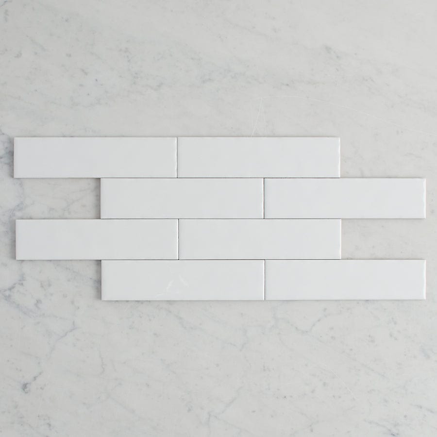 Premium Newport Gloss Mini Subway White Tile - 3x6 Inch Ceramic Wall Tile for Kitchen Backsplash, Bathroom & Shower - Easy to Clean, Waterproof & Durable Home Decor