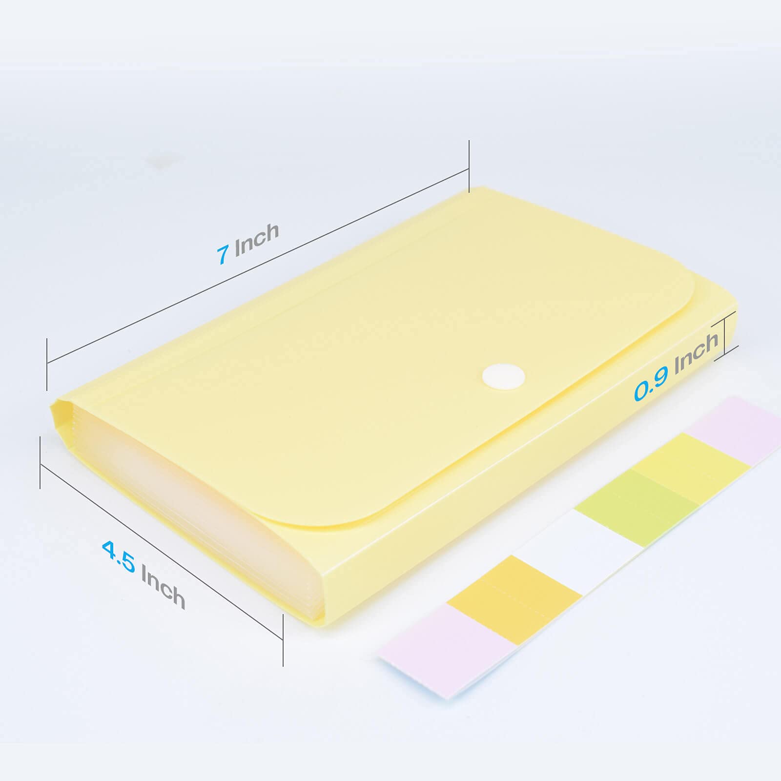 13-Pocket Accordion File Organizer Wallet for Coupons, Receipts, Cash & Tax Documents - Mini Checkbook-Style Folder with Tabs (7x4.5 Inches, Yellow) | Perfect for Home Budgeting, Grocery Shopping & Office Organization