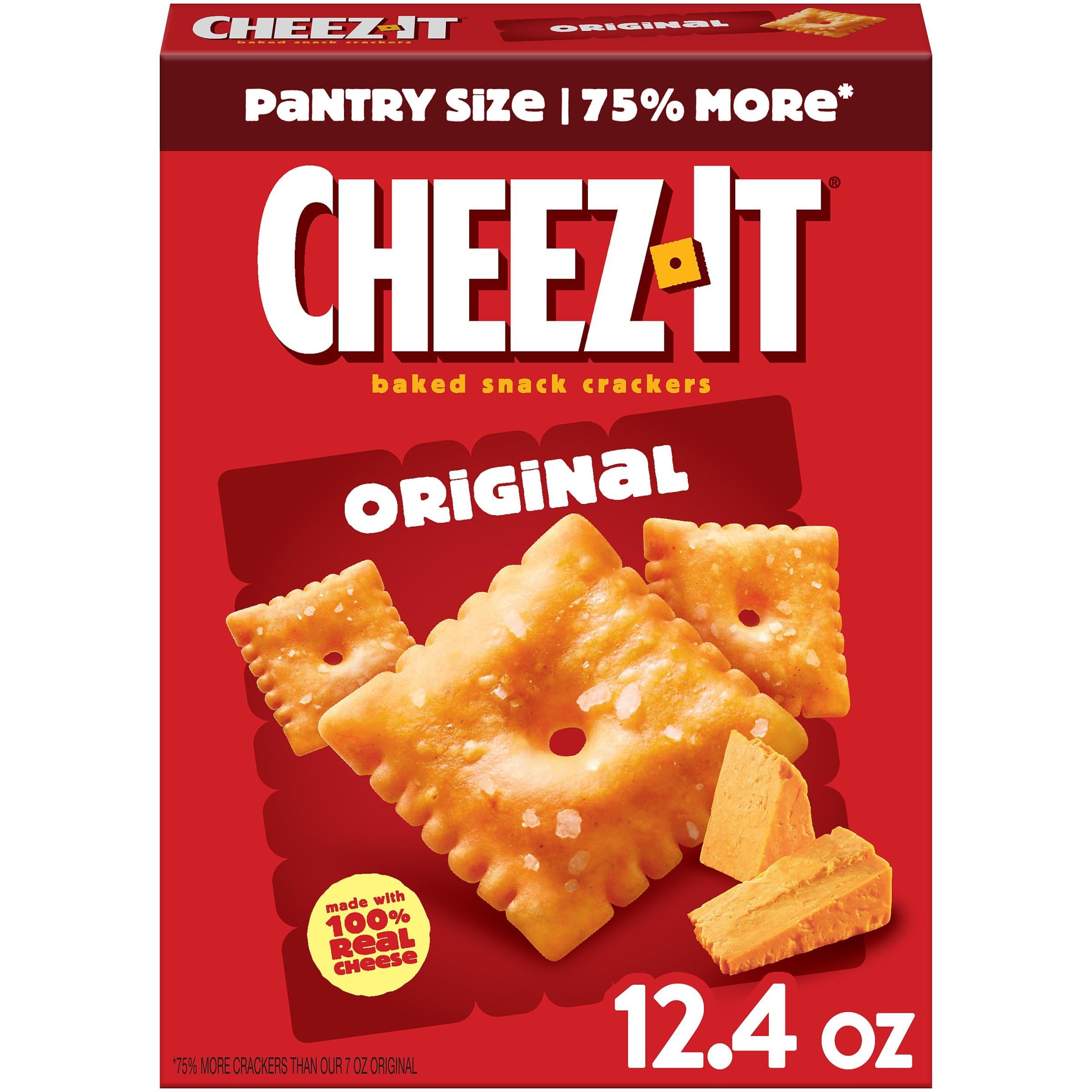 Cheez-It Original Baked Cheese Crackers - 12.4oz Box of Crunchy Snacks for Lunch, School, Office & Parties | Gluten-Free Baked Snack Crackers for Kids & Adults