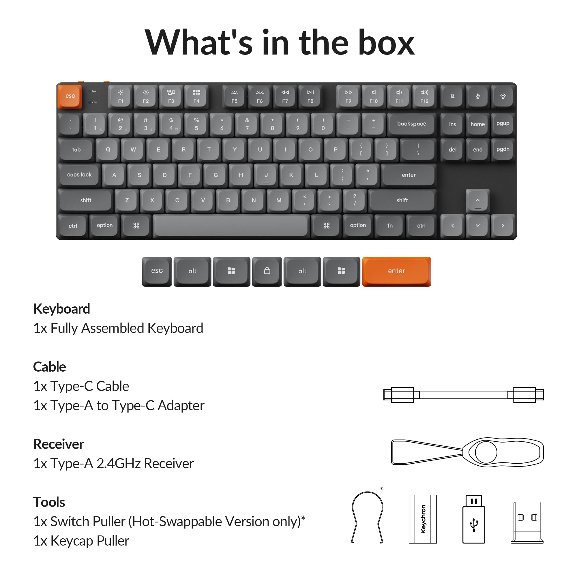 Keychron K1 Max Ultra-Slim Wireless Mechanical Keyboard - Bluetooth/USB Wired, QMK/VIA Programmable, Hot-Swappable Low-Profile Gateron Red Switches, RGB Backlit TKL Gaming Keyboard for Office Work & Esports