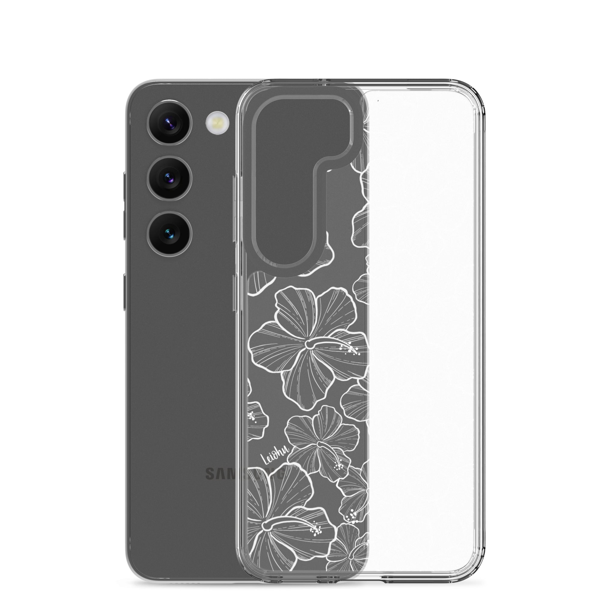 Hibiscus Flower Design Clear Phone Case for Samsung Galaxy S21/S20/Note 20 - Slim Protective Cover with Scratch Resistance - Perfect for Everyday Use, Work, and Travel