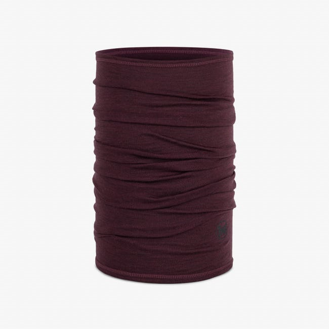 BUFF Merino Lightweight Solid Garnet Neck Gaiter - Breathable UV Protection for Hiking, Running & Outdoor Activities