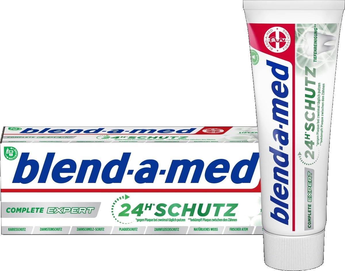 3-Pack Blend a Med Complete Expert Deep Cleansing Toothpaste - 75ml Each - Includes Free ManyMore Eraser - Whitening & Plaque Removal for Fresh Breath - Perfect for Travel & Daily Oral Care