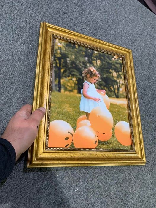 36x27 Gold Ornate Picture Frame - Wooden Poster Frame with Gold Foil & HD Acrylic Glass - Wall Mount Photo Display for Living Room, Bedroom & Office Decor