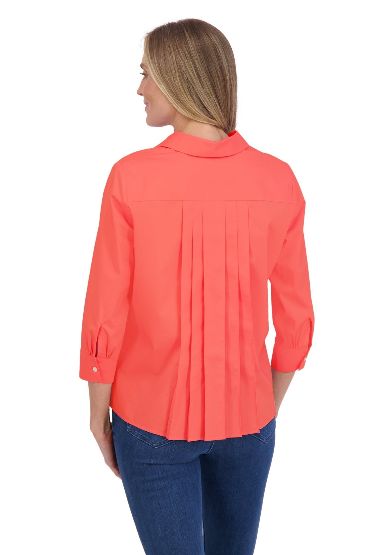 Sandra No Iron Stretch 3/4 Sleeve Blouse for Women - Wrinkle-Free Comfort Shirt for Work, Travel & Casual Wear