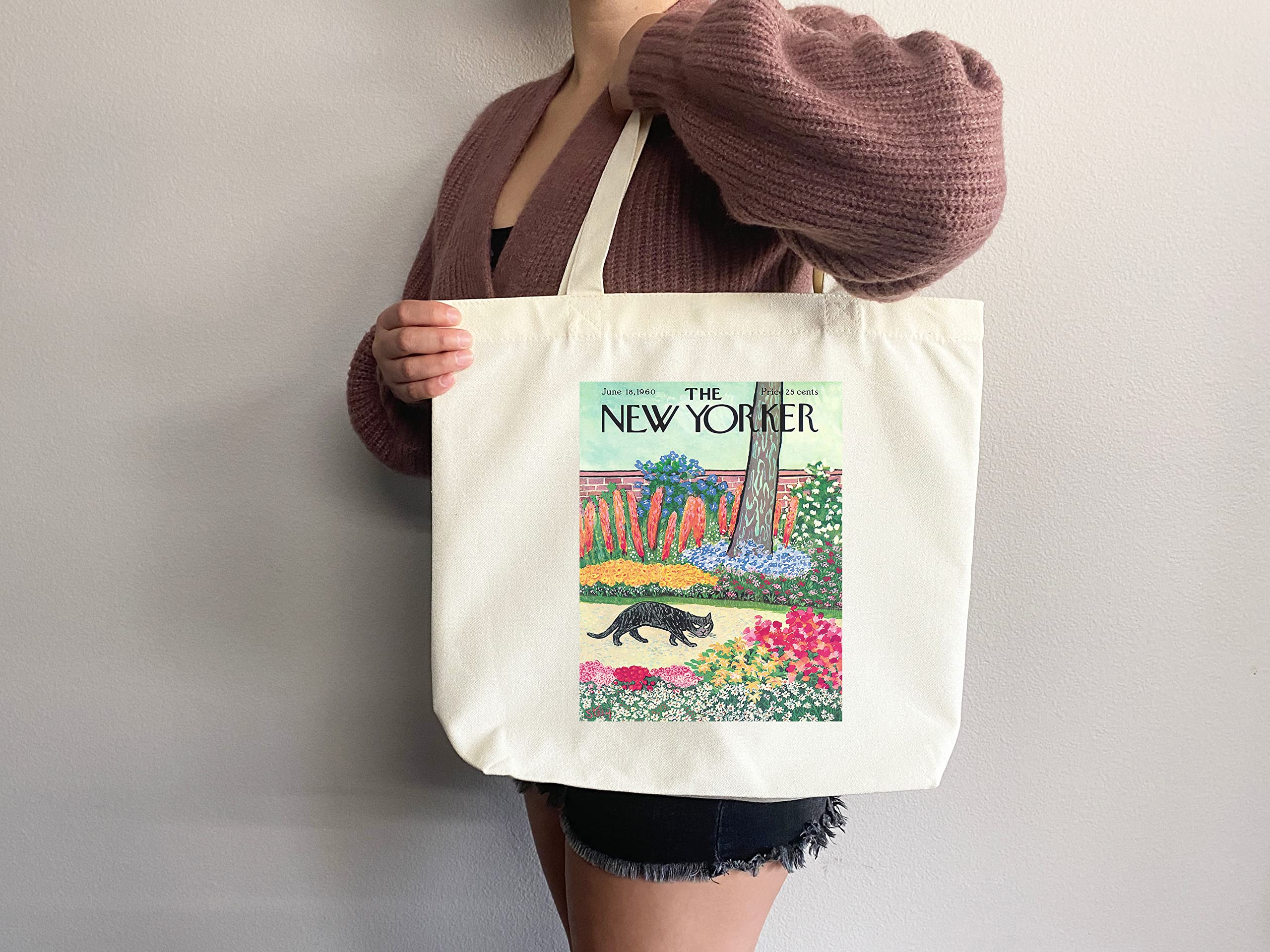 Stylish New Yorker Magazine Tote Bag - Artistic & Aesthetic Everyday Carry Bag for Shopping, Beach, Work & Travel | Durable Cotton Canvas Tote with Unique NYC Print