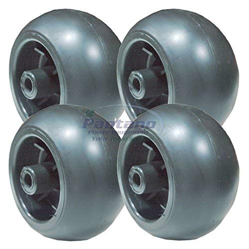4-Pack Mower Deck Wheels Replacement for John Deere TCU18744 & Gravely 092537 - Compatible with Lawn Tractors & Zero-Turn Mowers for Smooth Lawn Maintenance
