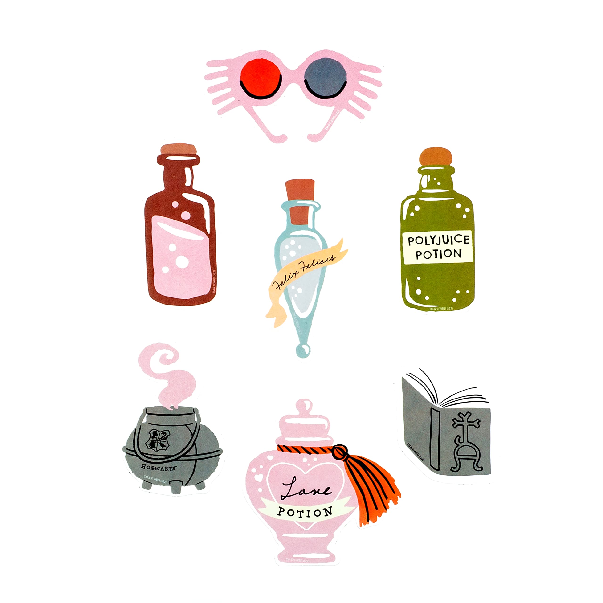 Harry Potter Sticker Pack - 50 Unique Officially Licensed Waterproof & Scratch-Resistant Stickers for Laptops, Phones, Tablets - Perfect for HP Fans, DIY Crafts & School Supplies