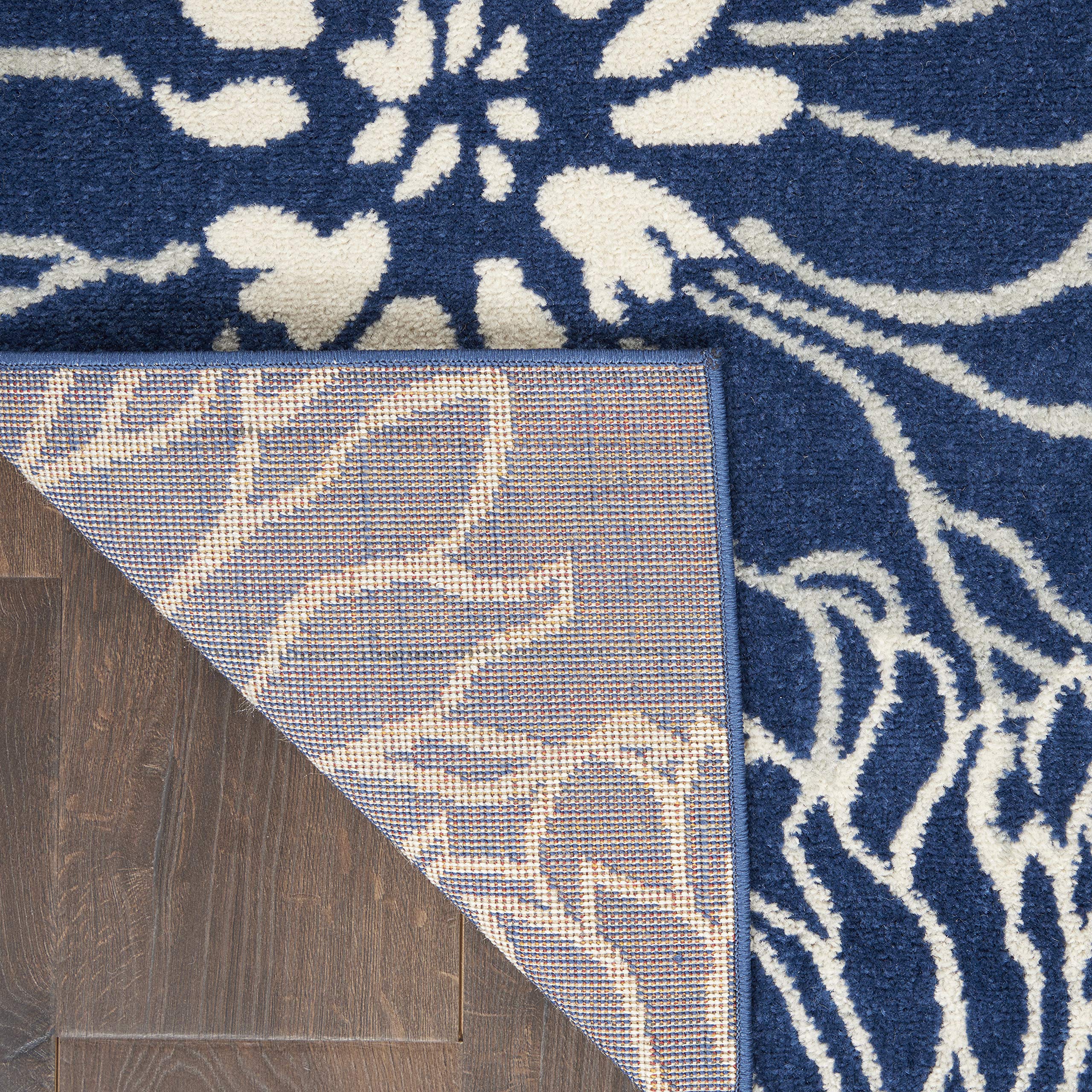 Nourison Passion Navy/Ivory 8' x 10' Floral Farmhouse Area Rug - Non-Shedding, Easy to Clean - Perfect for Bedroom, Living Room, Dining Room & Kitchen Decor (8x10)
