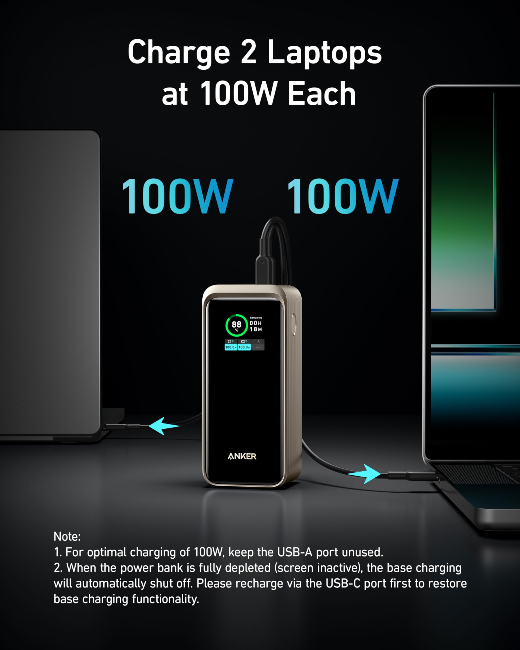 Anker Prime 20000mAh 200W Power Bank with Digital Display - Dual USB-C & USB-A Ports - Fast Charging for iPhone 14/13, Samsung Galaxy, MacBook, Dell Laptops - Portable Charger for Travel, Camping, Work & Emergency Backup (Gold)
