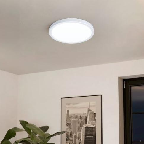 Eglo Fueva A 30cm LED Flush Mount Ceiling Light - Bright White Energy-Efficient Lighting for Bedroom, Kitchen, or Hallway