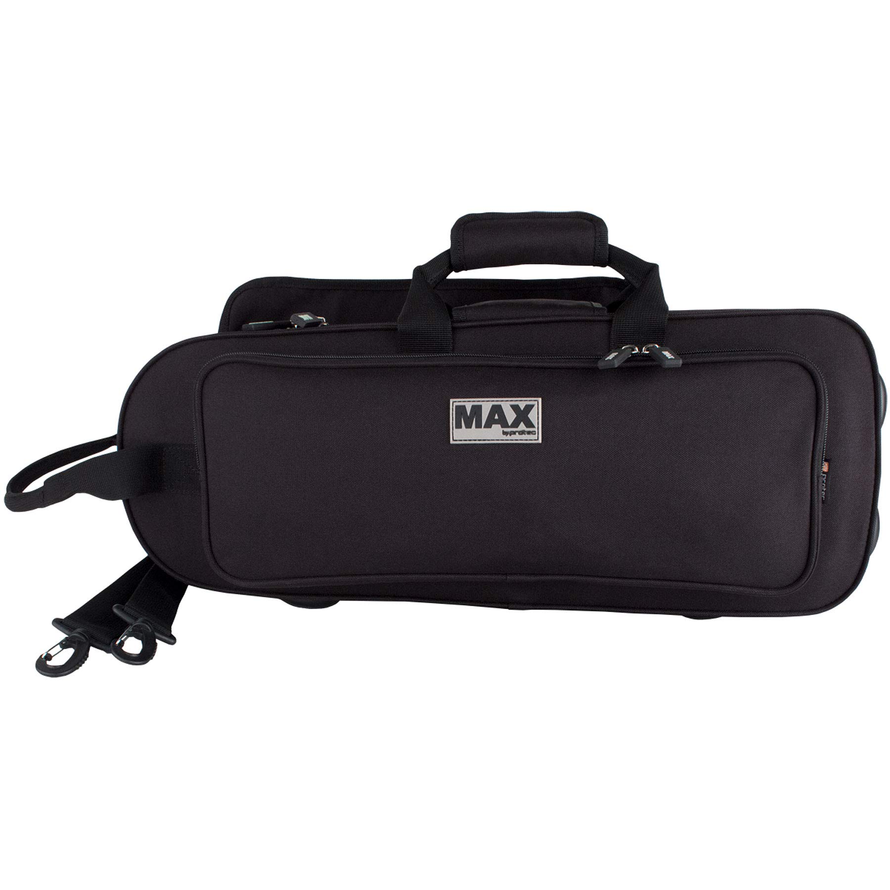 Protec MX301CT Contoured MAX Trumpet Case with Sheet Music Pocket - Durable Black Instrument Storage for Travel & School Band | Fits Most Trumpet Models
