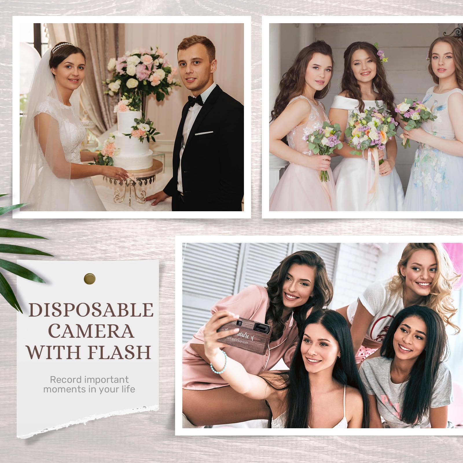 Treela 6 Pack Disposable 35mm Film Camera with Flash - Wood Style Brown Disposable Cameras for Weddings, Bachelorette Parties, Birthdays, Concerts, Travel & Anniversaries - Perfect as Party Favors, Vacation Gifts & Event Souvenirs (Use at Weddings, Beach Trips, Concerts & Special Events)
