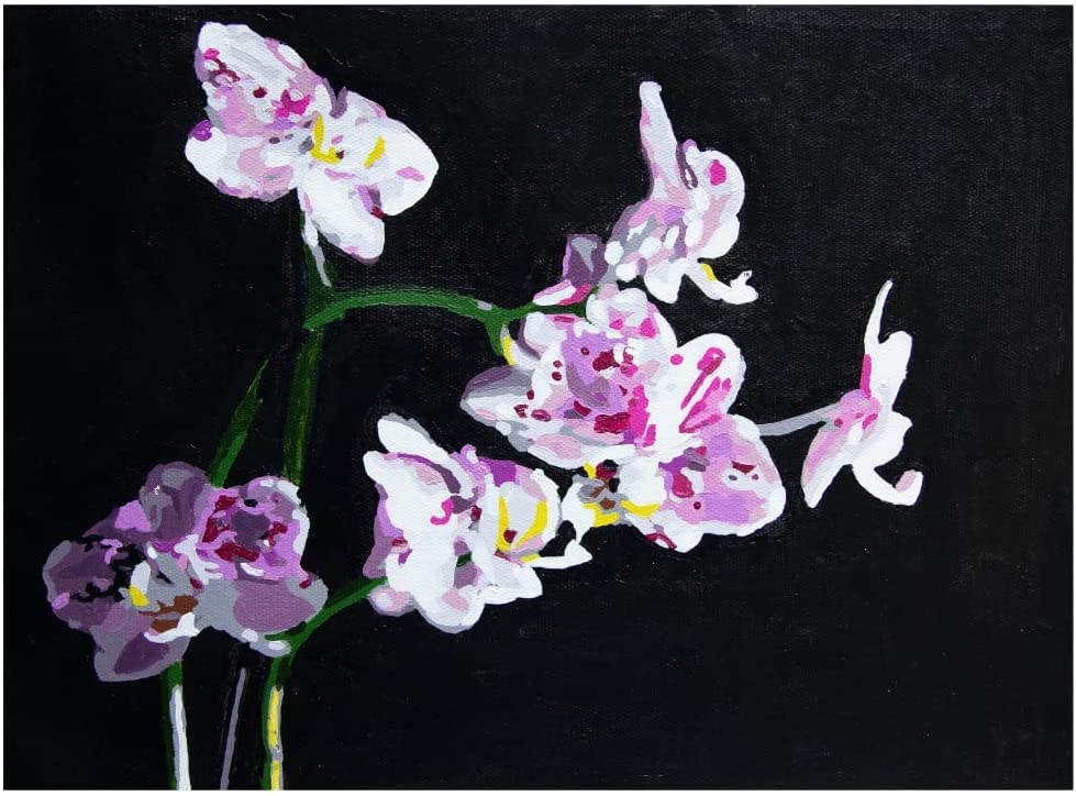 5D DIY Orchid Diamond Painting Kit for Adults Beginners - Round Diamond Art Home Wall Decor 12x16 Inch - Perfect for Relaxation, Stress Relief & Home Decoration