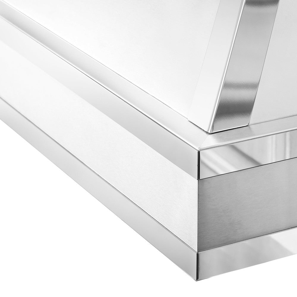 ZLINE 30 Inch Stainless Steel Wall Mount Range Hood with Mirror Accents - Modern Kitchen Ventilation for Gas & Electric Stoves - Perfect for Home Chefs & Open Concept Kitchens (Model 655MR 30)