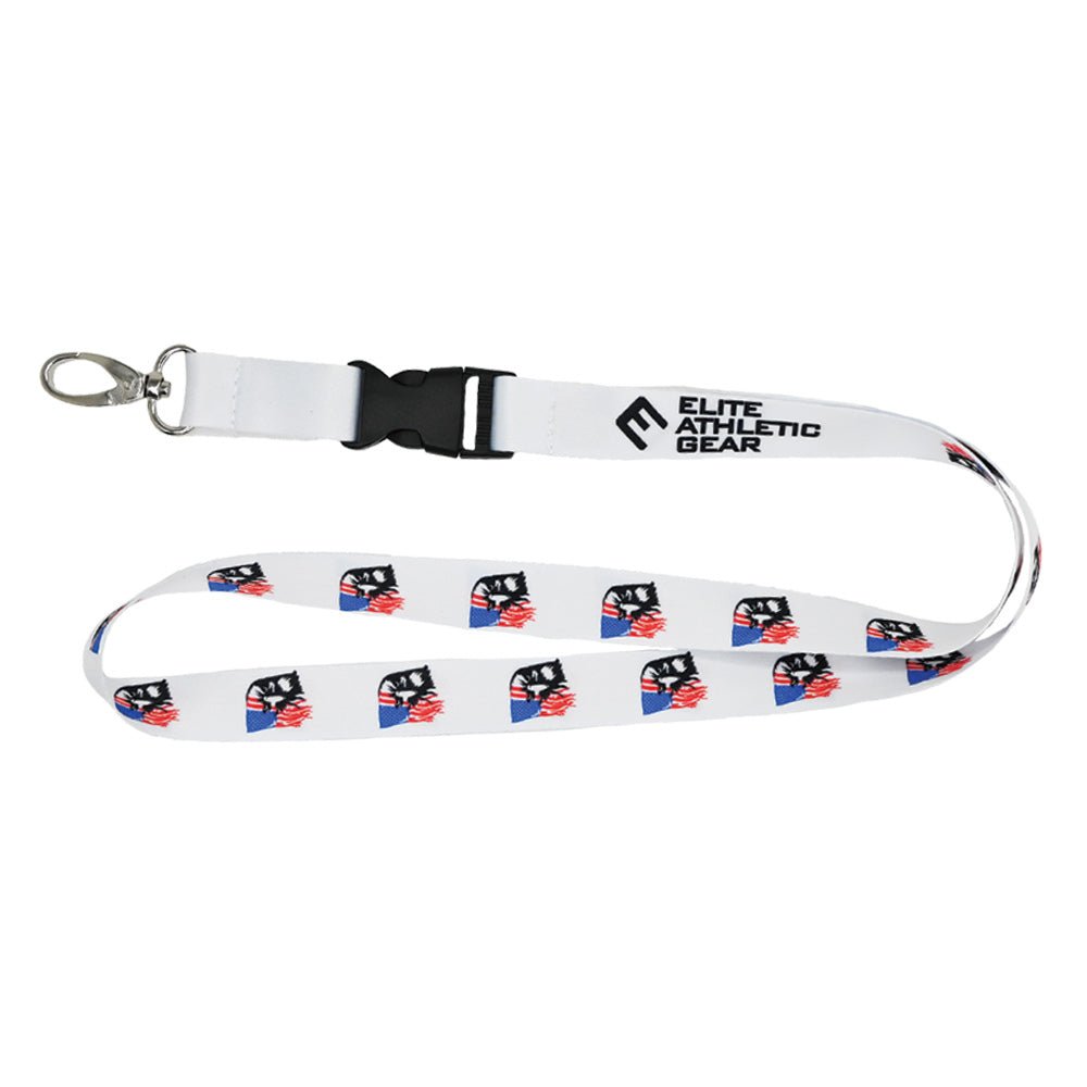 American Eagle Lanyard - Durable ID Badge Holder with Metal Hook for Work, School & Events - Perfect for Keys, IDs & Accessories (Black/Red/Blue)