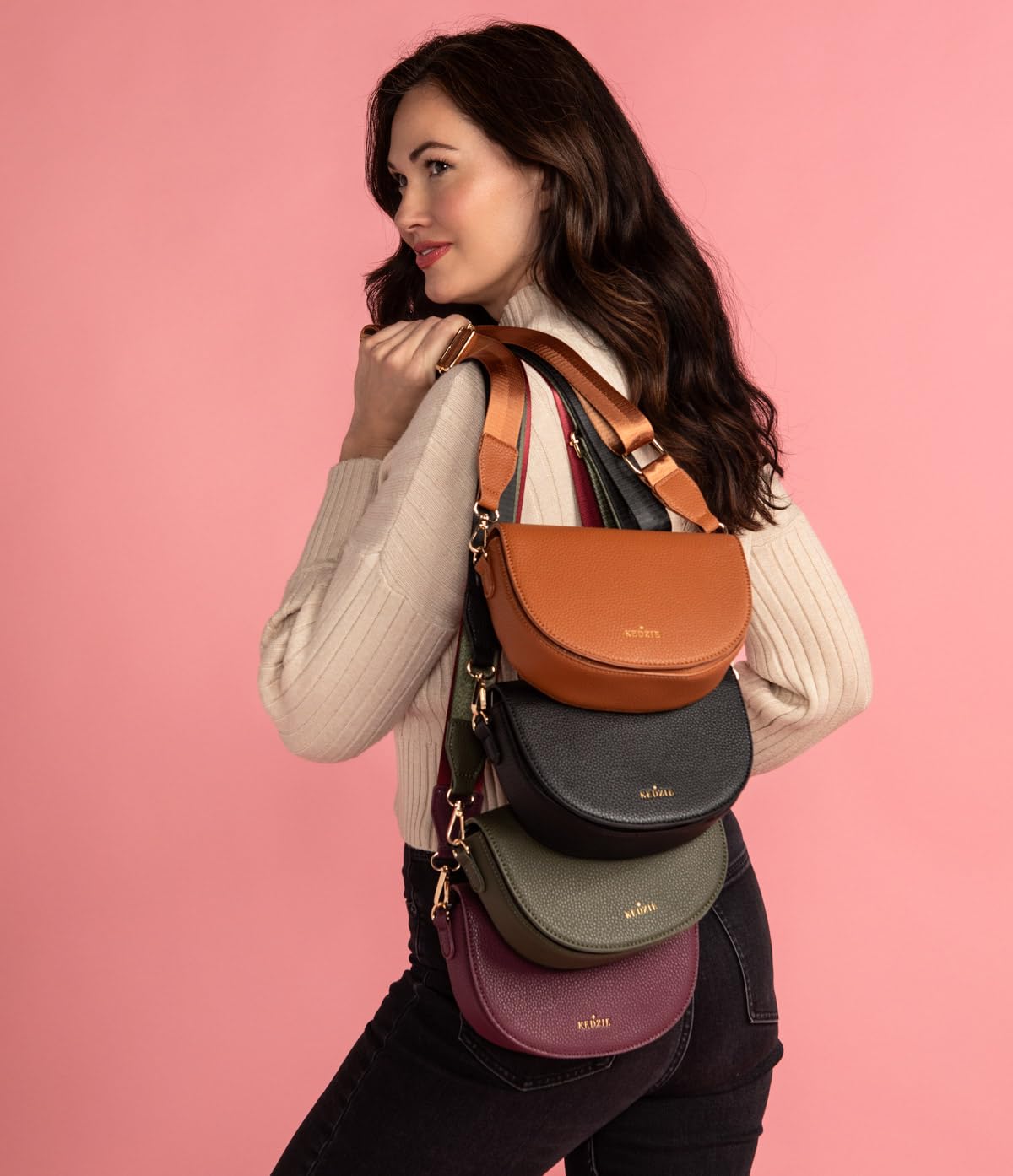 KEDZIE Luna Crossbody Bag for Women - Adjustable Removable Strap Shoulder Purse & Messenger Bag - Perfect for Work, Travel & Everyday Use