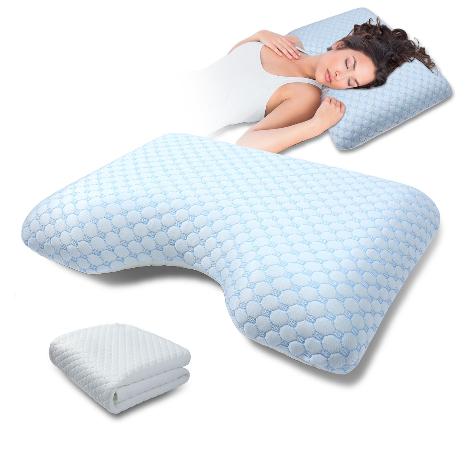 Cooling Memory Foam Bed Pillows for Side, Back & Stomach Sleepers - Orthopedic Support with Breathable Pillowcases - Perfect for Hot Sleepers & Neck Pain Relief