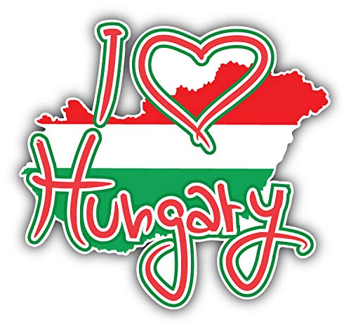 KW Vinyl Magnet - I Love Hungary Map & Flag Car Decal, 5