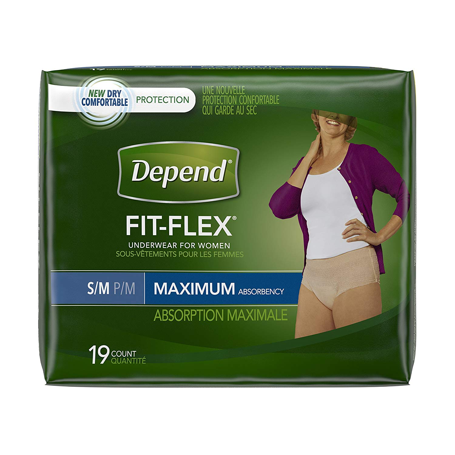 Depend 47915 Adult Absorbent Underwear for Incontinence Protection - 38 Count Case Pack - Comfortable & Discreet for Daily Use, Travel & Overnight Protection