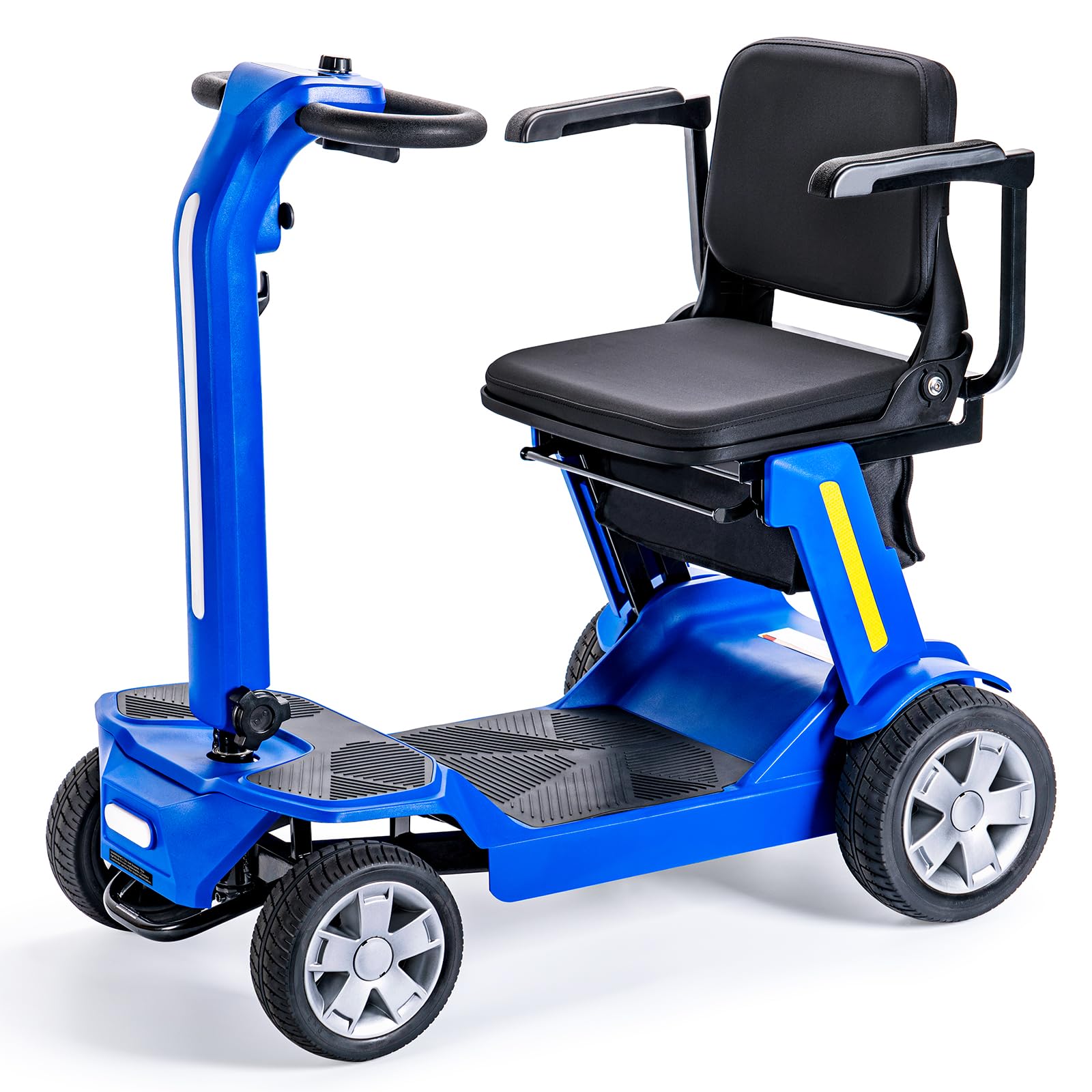 Premium 300W 4-Wheel Folding Mobility Scooter for Adults & Seniors - Lightweight Electric Scooter with Detachable Armrests, Anti-Tip Wheels & LED Lights - Ideal for Indoor/Outdoor Use, Shopping, Travel & Daily Mobility Assistance
