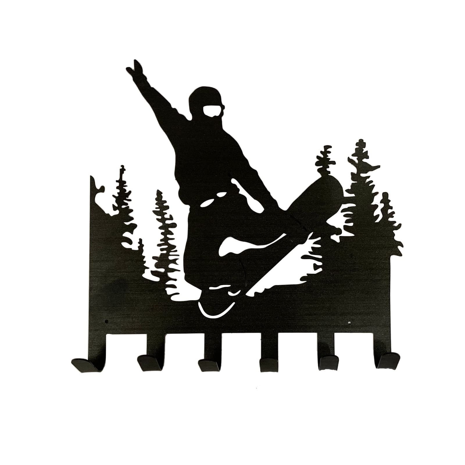 DFDGBD Metal Wall Hooks for Ski & Snowboard Gear - Decorative Home Organizer with Stained Glass Design - Perfect for Keys, Hats & Sports Equipment - Ideal for Ski Resorts, Cabins & Entryway Decor (Size A)