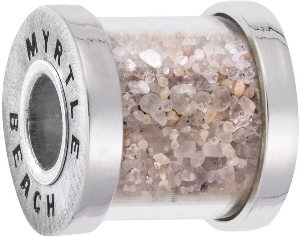 Rembrandt Myrtle Beach Sand Capsule Bead Charm - Sterling Silver Jewelry for Beach Lovers - Perfect for Necklaces, Bracelets & Vacation Keepsakes