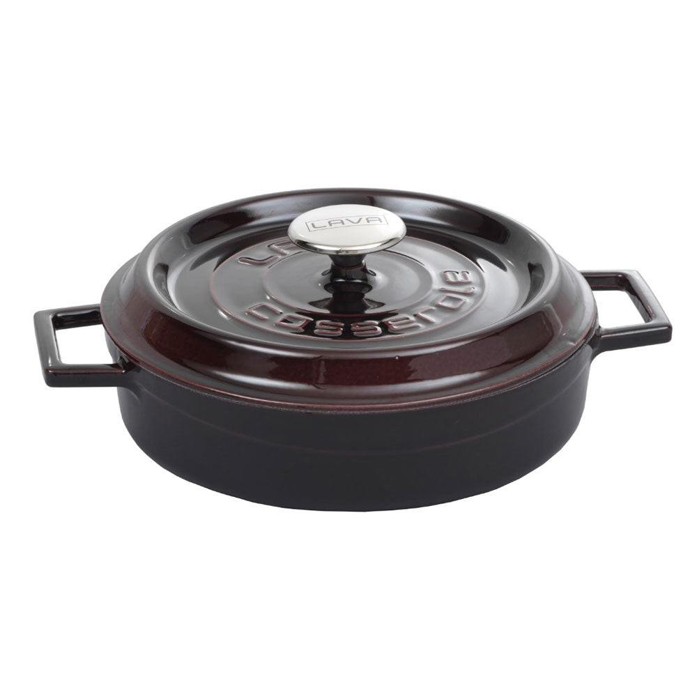 Arcata 991009 2.5 Quart Round Casserole Dish with Lid - Oven Safe Aubergine Purple Baking Pan for Lasagna, Pot Pies & Casseroles | Perfect for Family Dinners & Holiday Cooking