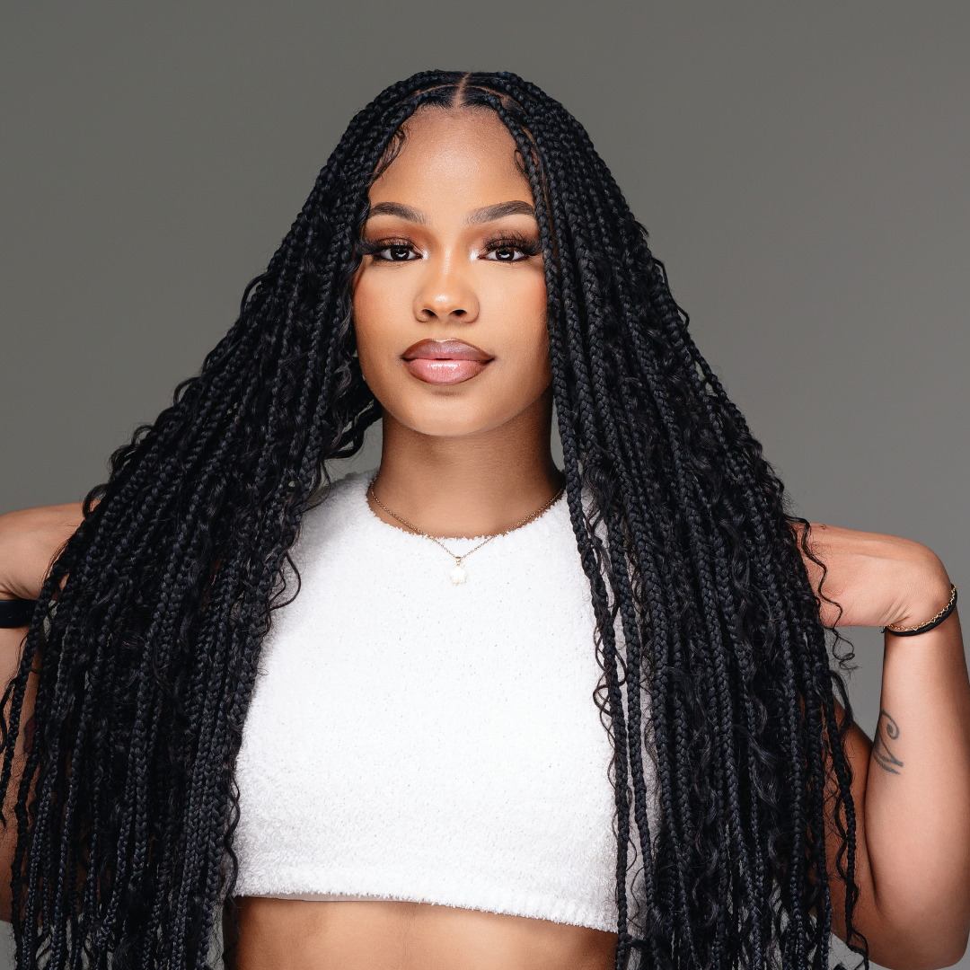 Boho Knotless Braiding Hair - No Weft Human Hair Extensions 100g (3.5oz) for Protective Styles, Box Braids & Natural Hairstyles