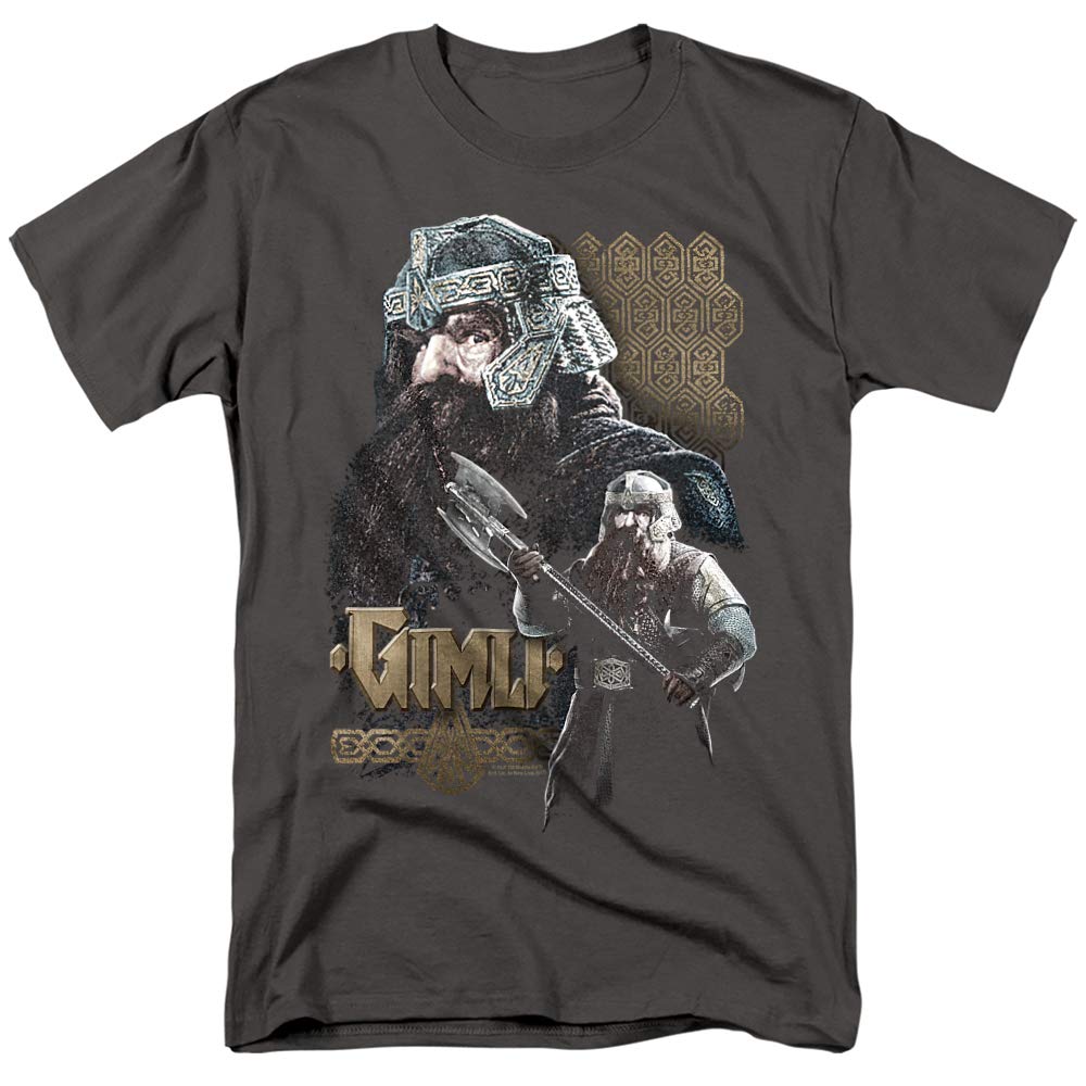 Lord of The Rings Gimli Unisex T-Shirt for Men & Women - Charcoal, X-Large - Perfect for Cosplay, Movie Nights & LOTR Fan Gifts