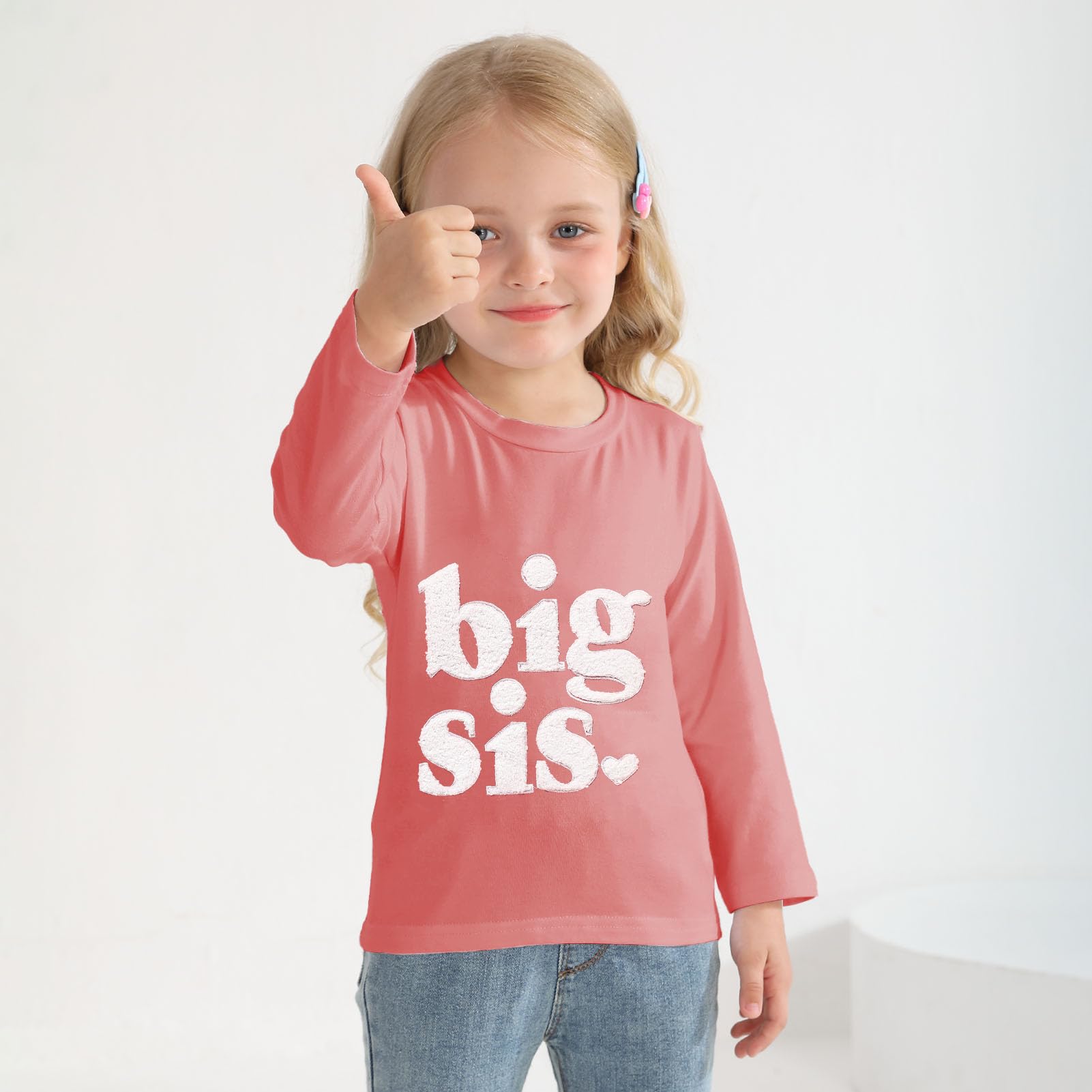 Big Sister Shirt for Toddler Girls - Long Sleeve Announcement Outfit for New Siblings