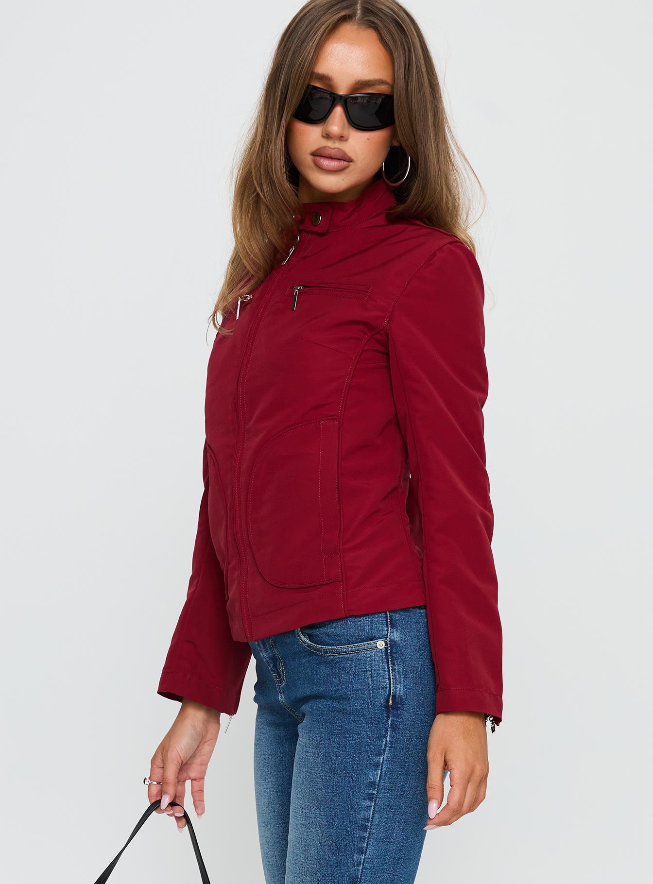 Stylish Red All A Blur Moto Jacket for Women - Perfect for Motorcycle Riding, Casual Outfits & Fashion Streetwear