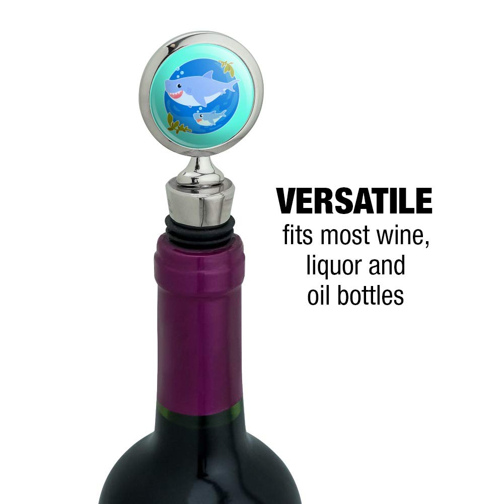 Momma Shark & Baby Shark Ocean-Themed Wine Bottle Stopper - Perfect for Beach Parties, Gifts & Shark Lovers