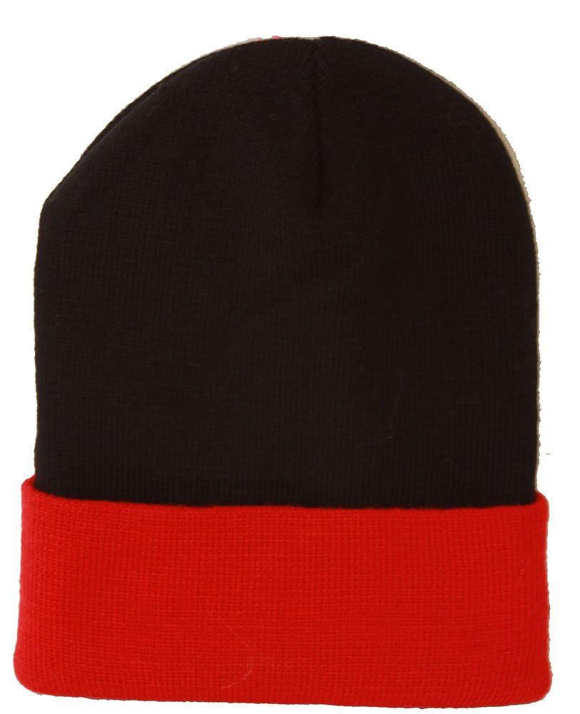 Top Winter Cuffed Beanie Hat for Men & Women - Two-Tone Knit Skull Cap - Warm Fleece Lined Unisex Beanie for Cold Weather, Outdoor Activities & Casual Fashion