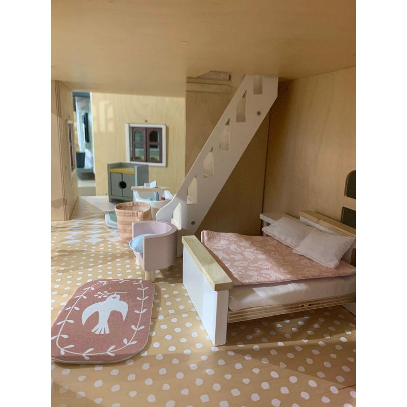 Miniature Dollhouse Bedroom Furniture Set - Wooden Dovetail Joints for Realistic Play & Collecting - Perfect for Kids' Pretend Play & Home Decor Display