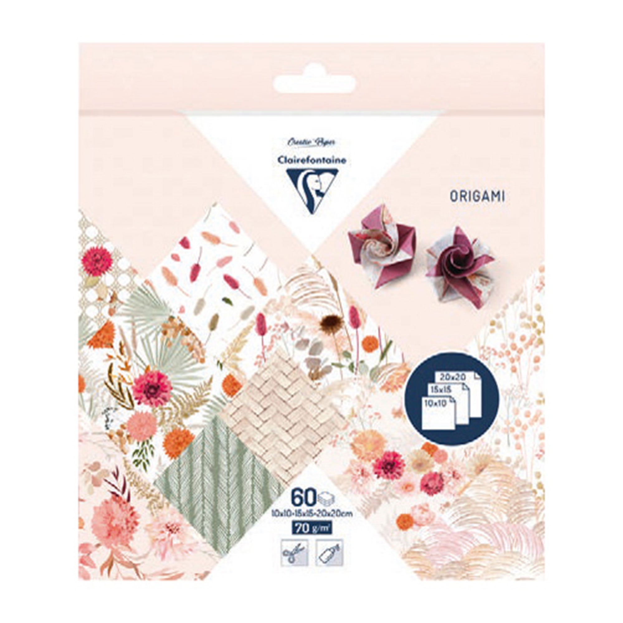 60 Sheet Premium Origami Kit with Dried Flowers - DIY Paper Folding Craft Set for Adults & Kids - Perfect for Home Decor, Gift Wrapping, and Party Favors