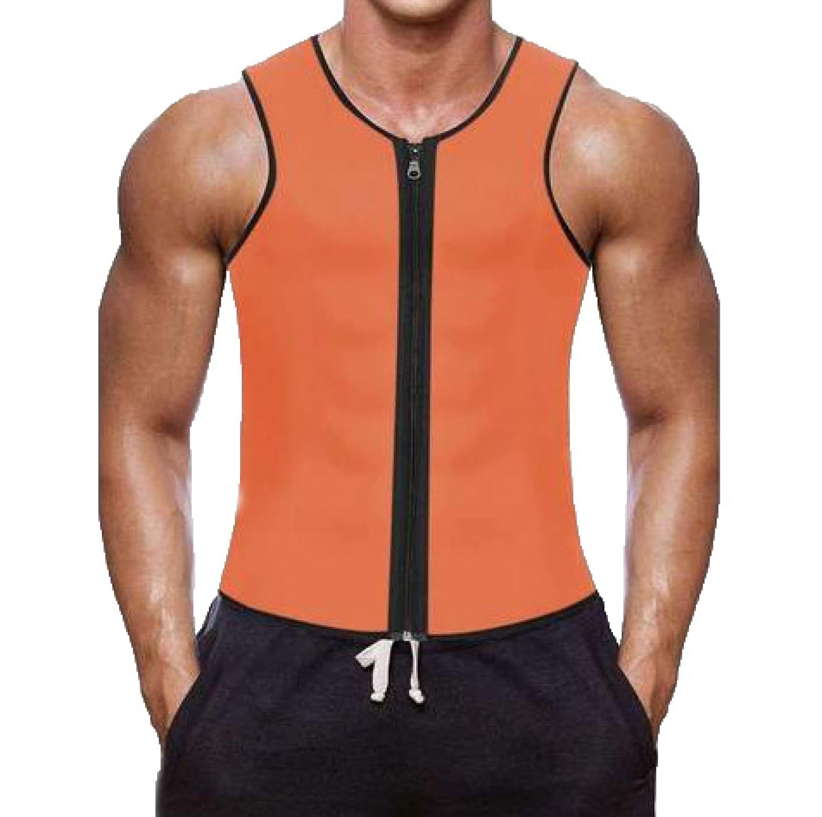 ChyJoey Men's Workout Sauna Vest with Zipper - Sweat Enhancer & Fat Burning Fitness Tank Top for Weight Loss & Body Shaping - Ideal for Gym, Running, and Home Workouts