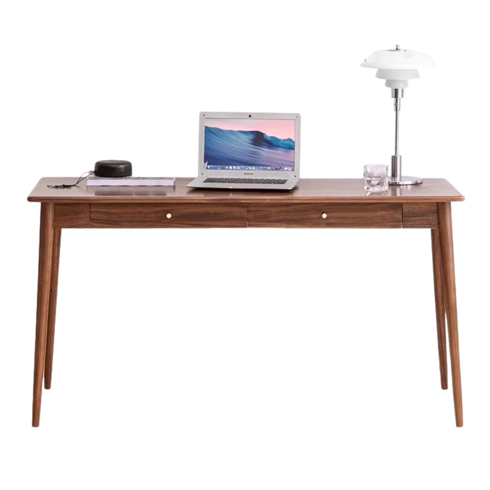55.1x23.2x29.5 inch / 140x59x75сm / walnut color / South American walnut double drawer desk