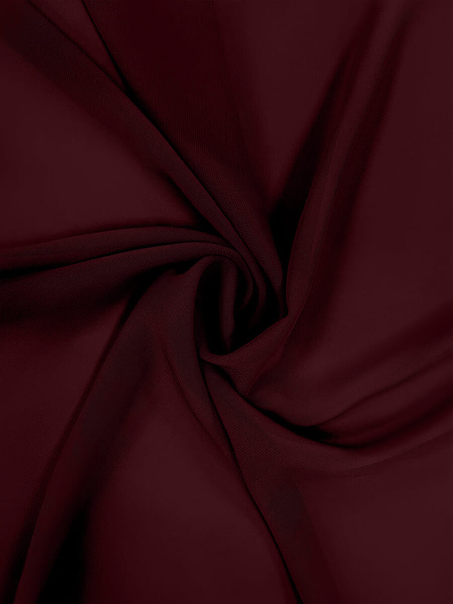 Burgundy Chiffon Fabric - Premium Lightweight Material for Dresses, Scarves & DIY Crafts (1/2 Yard Cut) - Perfect for Evening Wear, Bridal Accessories & Home Decor Projects